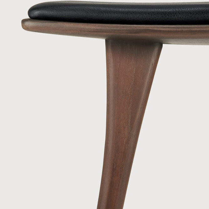 Ethnicraft Osso Stool in teak, FSC-certified solid teak with varnished finish