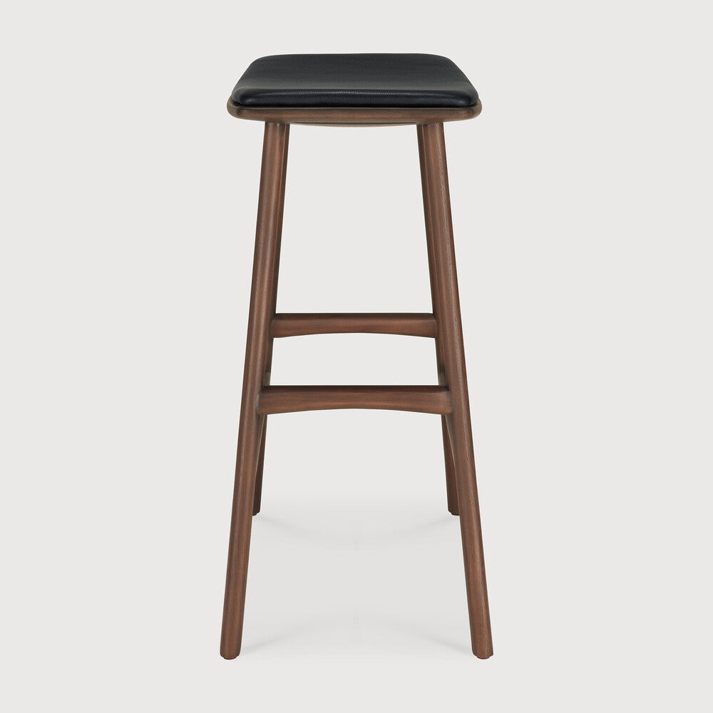 Ethnicraft Osso Stool in teak, FSC-certified solid teak with varnished finish