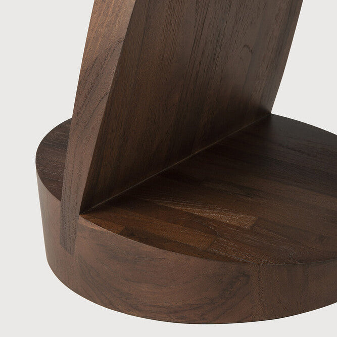 Ethnicraft Oblic Side Table in teak, FSC-certified solid teak with varnished finish