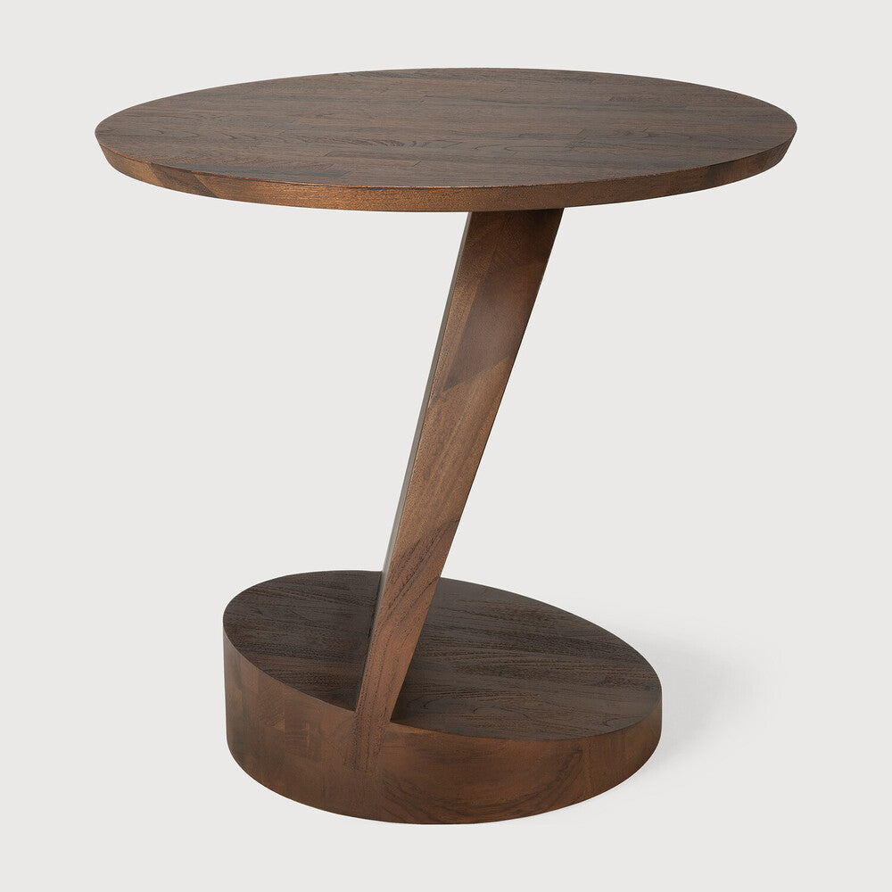 Ethnicraft Oblic Side Table in teak, FSC-certified solid teak with varnished finish