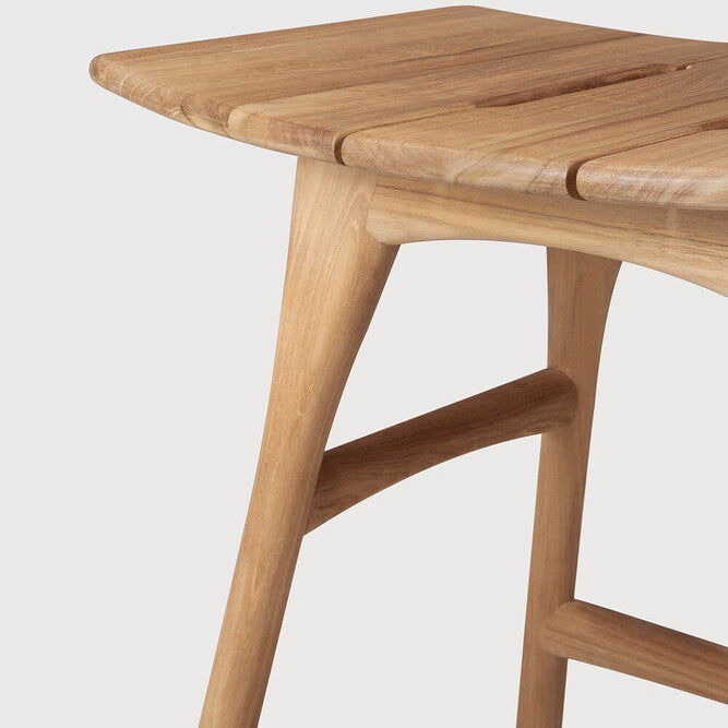 Ethnicraft Osso Outdoor Stool Frame in teak, FSC-certified solid teak