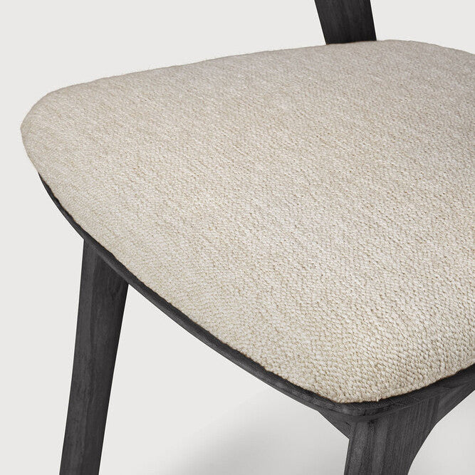 Detail of Ethnicraft Bok Outdoor Dining Chair in Teak Black with Natural cushion