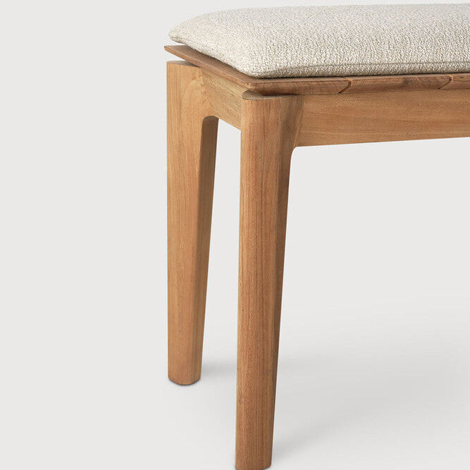 Ethnicraft Bok Outdoor Bench in teak, FSC-certified solid teak with natural finish, Belgian solid wood furniture