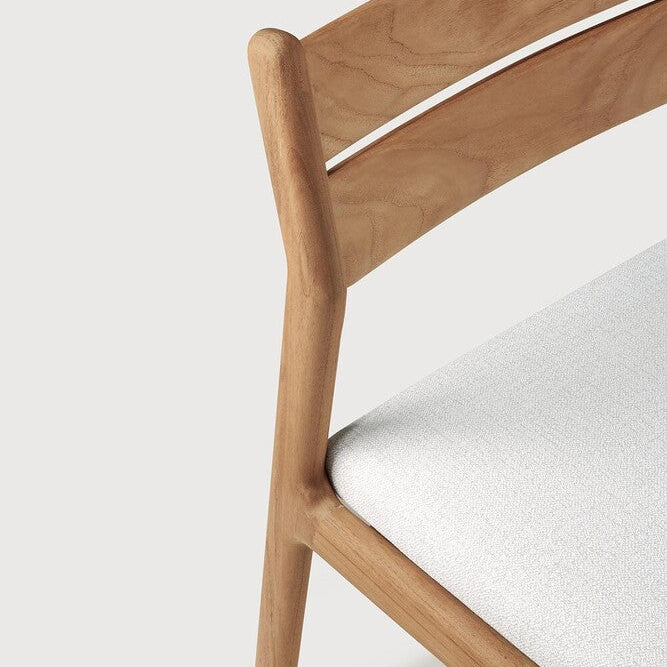 Ethnicraft Jack Outdoor Dining Chair in teak styled in a dining room