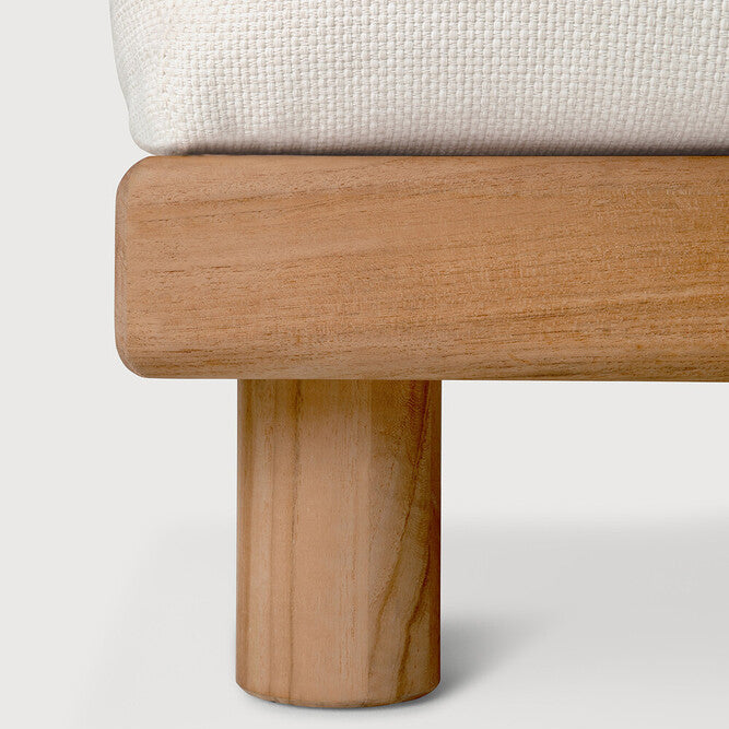 Ethnicraft Monocle Outdoor Footstool with FSC-certified solid teak frame