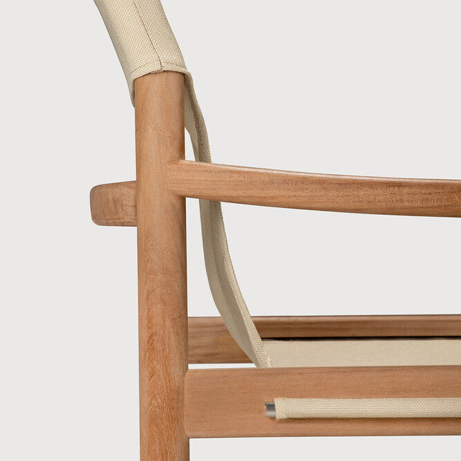 Ethnicraft Safari Outdoor Lounge Chair with FSC-certified solid teak frame