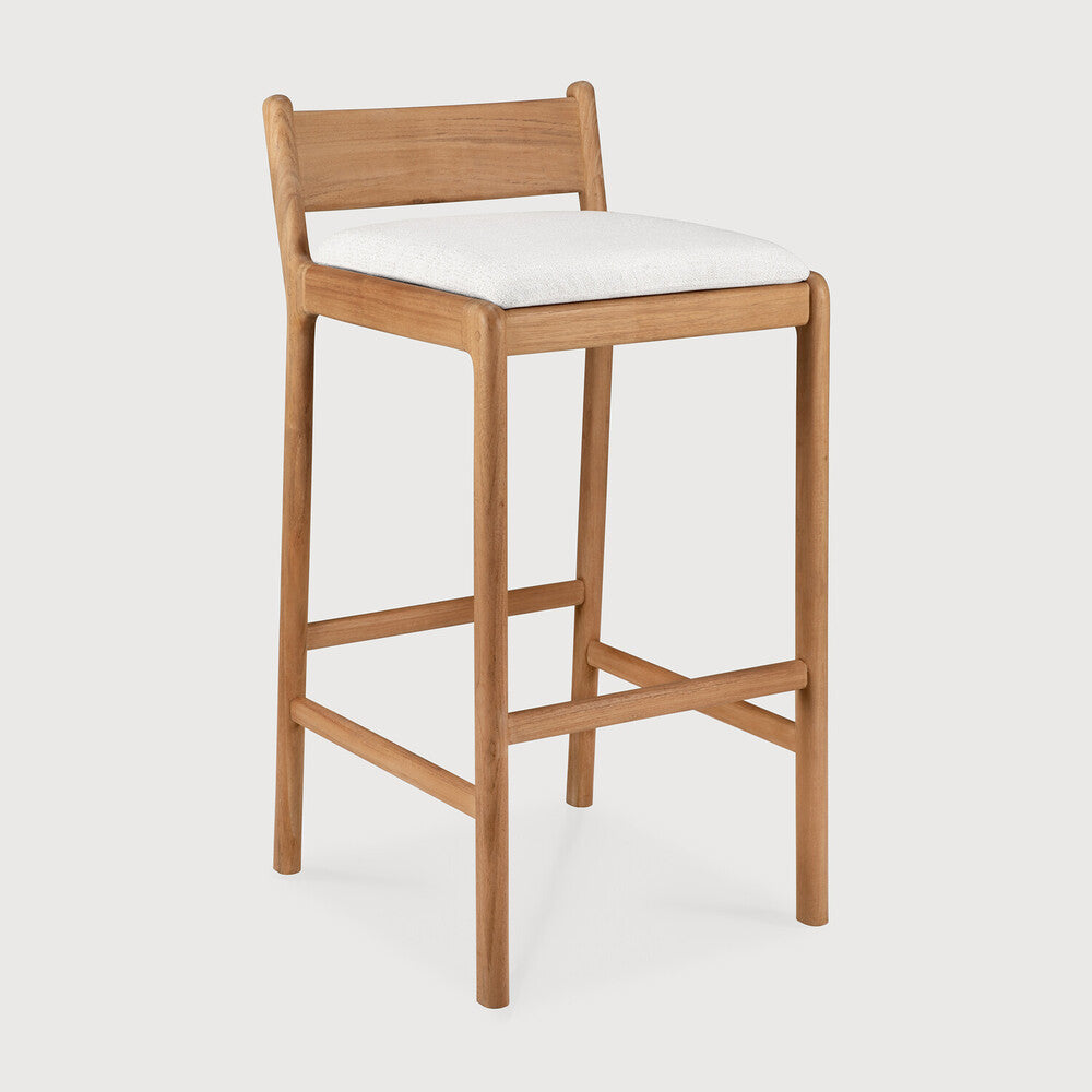 Ethnicraft Jack Outdoor Bar Stool in teak, FSC-certified solid teak