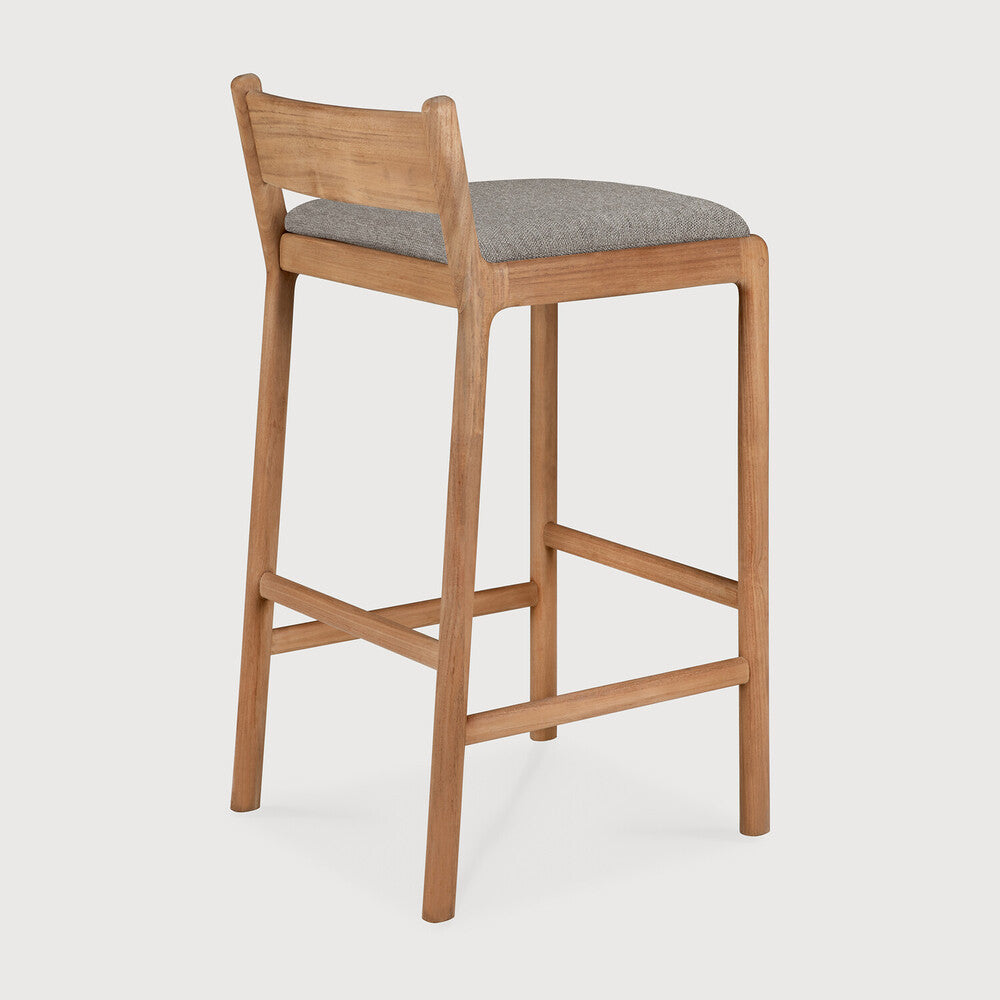 Ethnicraft Jack Outdoor Bar Stool in teak, FSC-certified solid teak