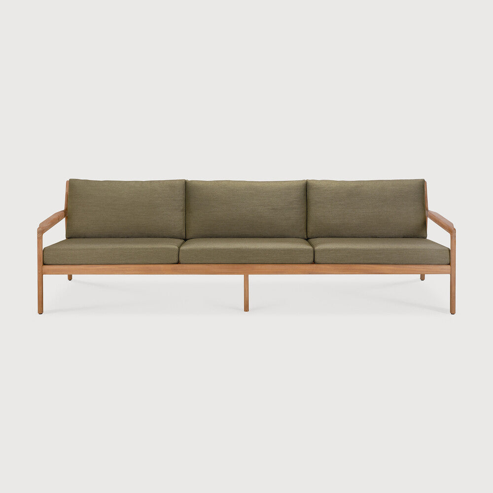 Ethnicraft Jack Outdoor 3 Seat Sofa with FSC-certified solid teak frame