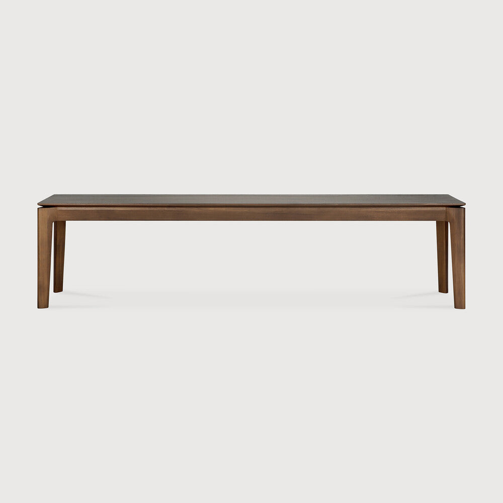 Ethnicraft Bok Bench in teak, FSC-certified solid teak with varnished finish, Belgian solid wood furniture