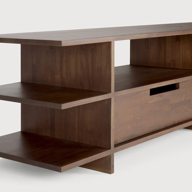 Ethnicraft Kabuki TV Cupboard in teak, FSC-certified solid teak with varnished finish