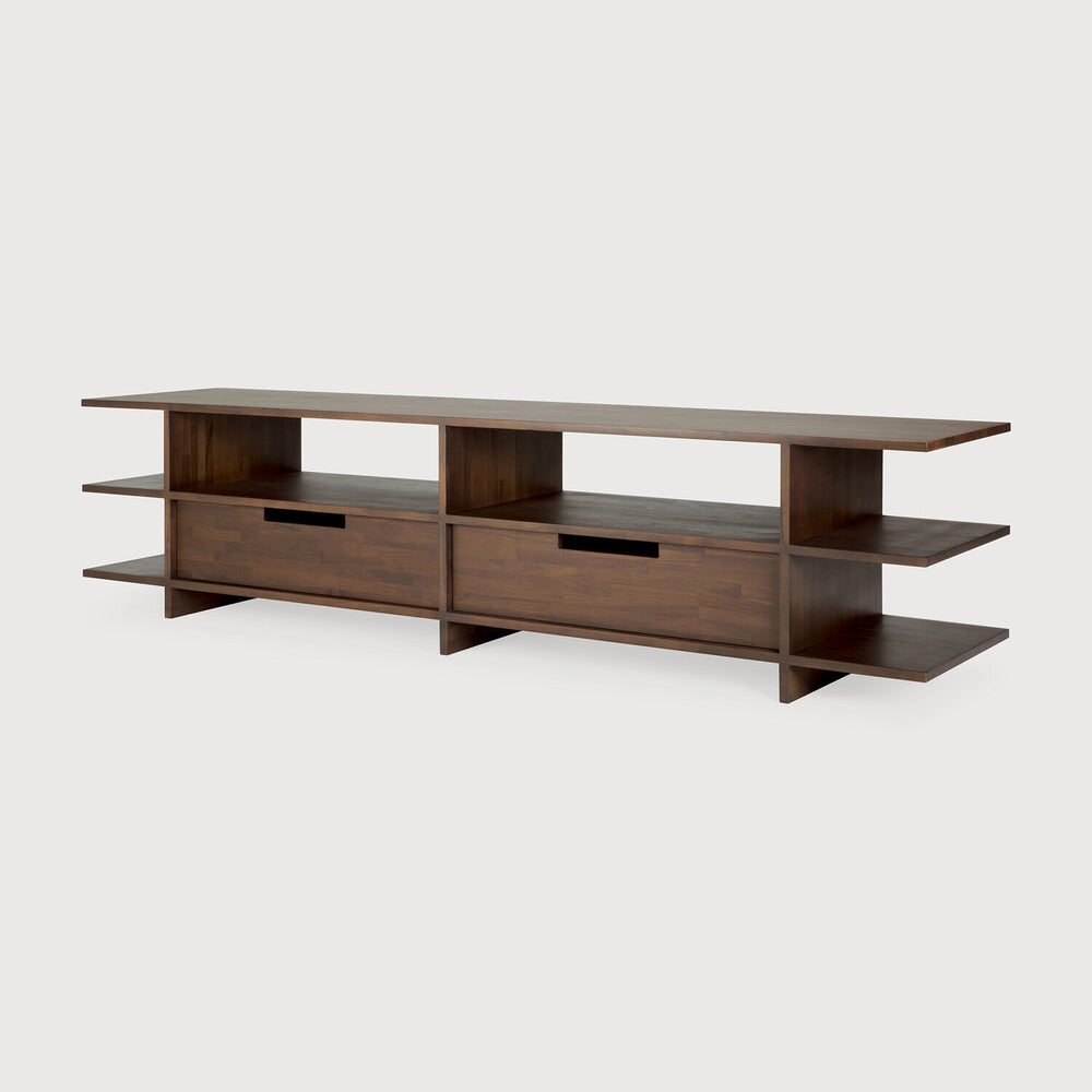 Ethnicraft Kabuki TV Cupboard in teak, FSC-certified solid teak with varnished finish