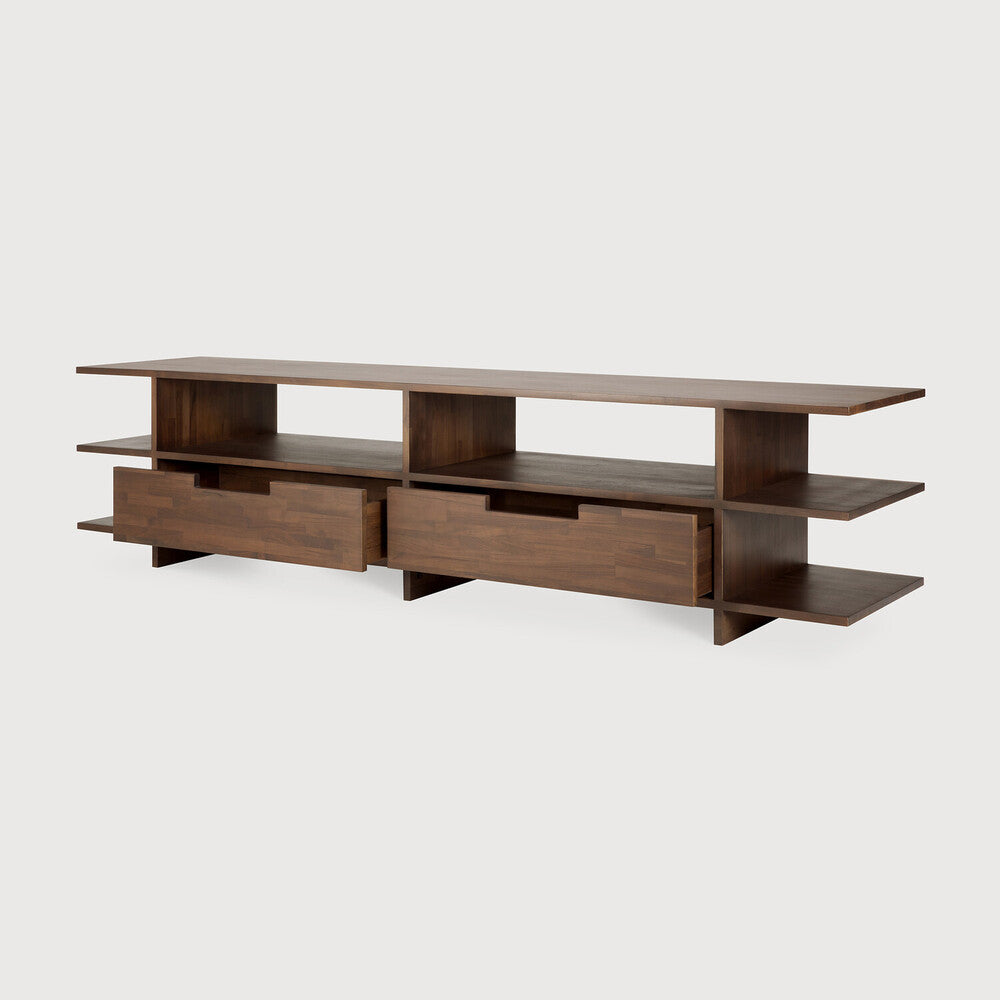 Ethnicraft Kabuki TV Cupboard in teak, FSC-certified solid teak with varnished finish