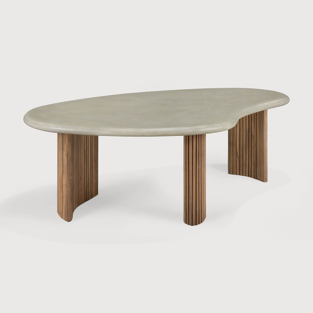 Ethnicraft Boomerang Outdoor Coffee Table in teak, FSC-certified solid teak