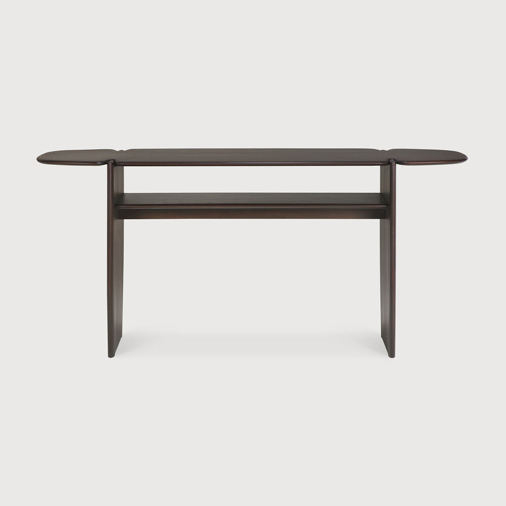 Ethnicraft Pi Console Table in mahogany, FSC-certified solid mahogany with varnished finish