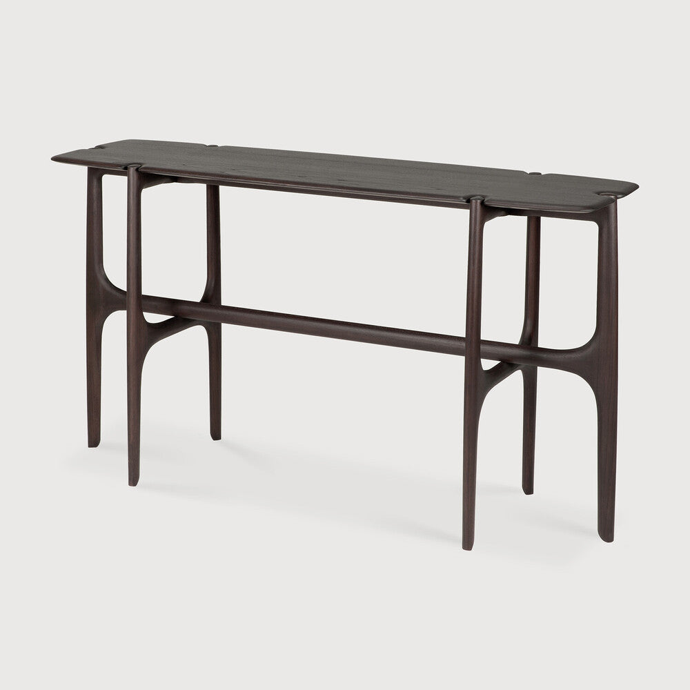 Ethnicraft Pi Console Table in teak, FSC-certified solid teak with varnished finish