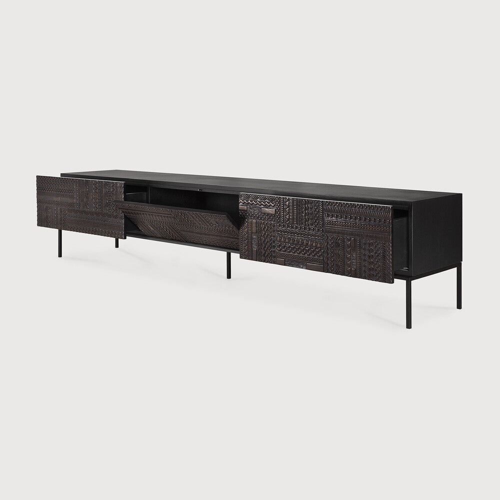 Ethnicraft Tabwa Media Console, FSC-certified solid wood furniture by Belgian brand