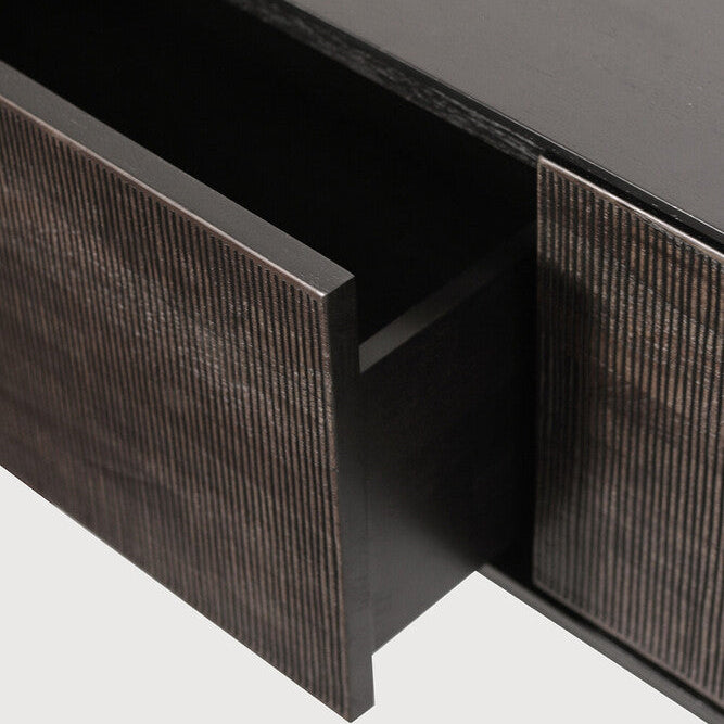 Ethnicraft Grooves TV Cupboard, FSC-certified solid wood furniture by Belgian brand