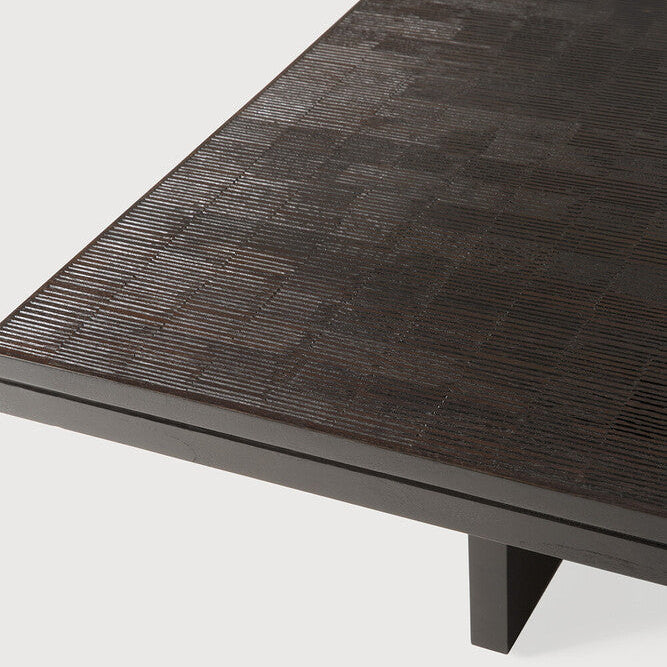 Ethnicraft Grooves Coffee Table in teak, FSC-certified solid teak with varnished finish