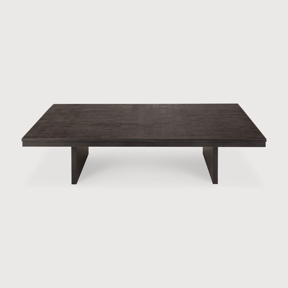 Dark wooden coffee table on a white background