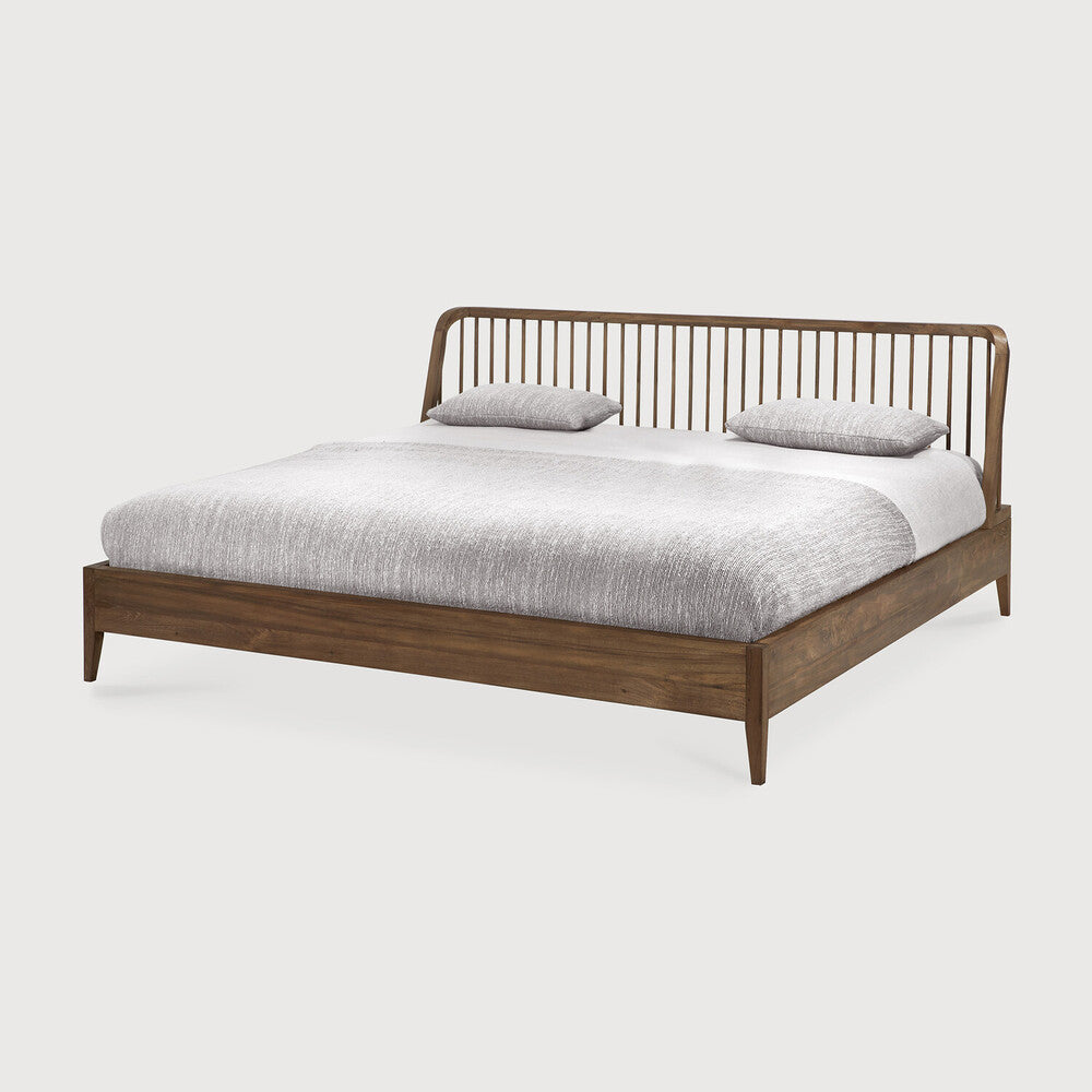 Ethnicraft Reclaimed Teak Spindle Bed in teak, FSC-certified solid teak, Belgian solid wood furniture