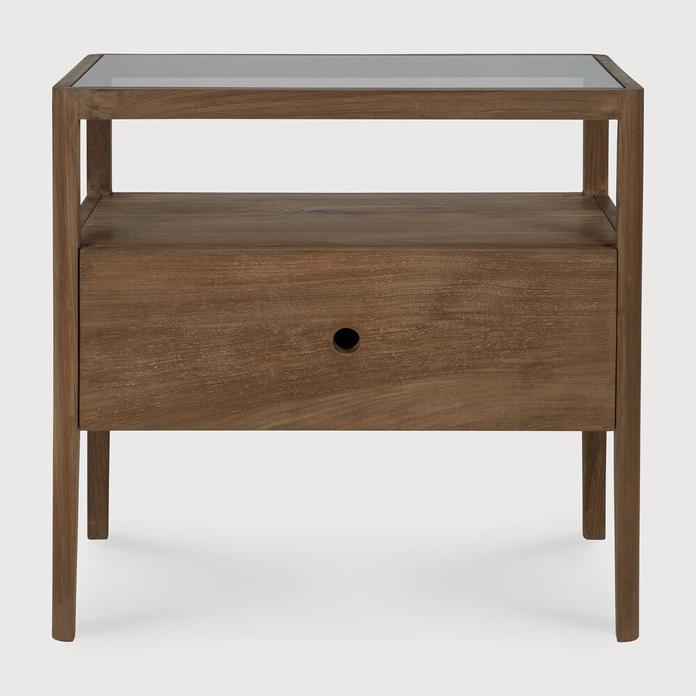 Ethnicraft Spindle Bedside Table in teak, FSC-certified solid teak, Belgian solid wood furniture