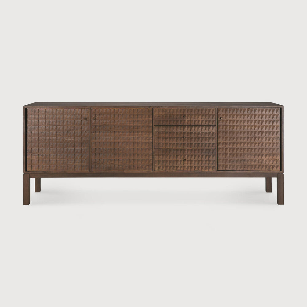 Ethnicraft Sono Sideboard in teak, FSC-certified solid teak with varnished finish