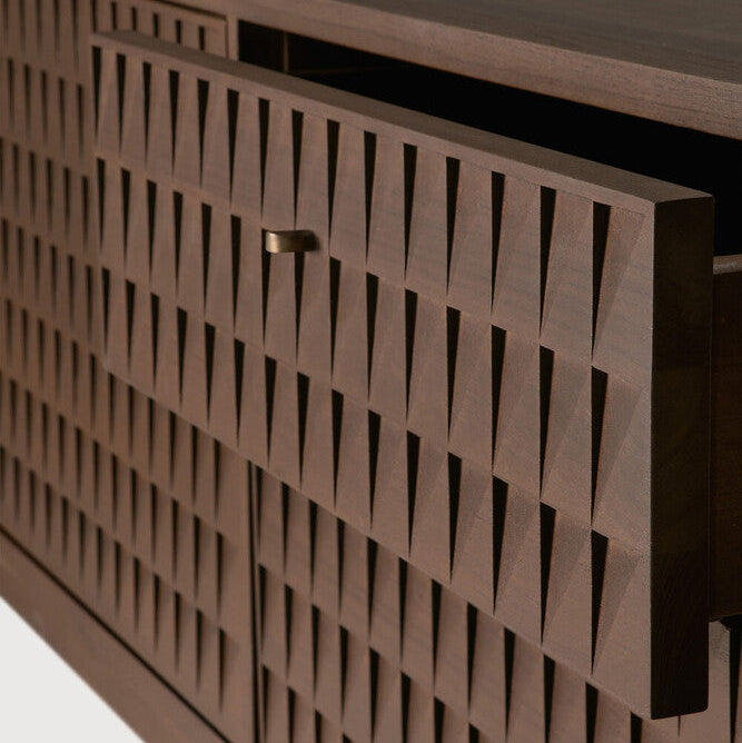 Ethnicraft Sono TV Cupboard in teak, FSC-certified solid teak with varnished finish
