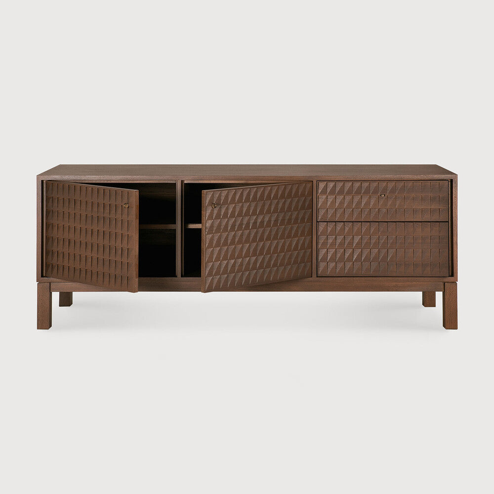 Ethnicraft Sono TV Cupboard in teak, FSC-certified solid teak with varnished finish