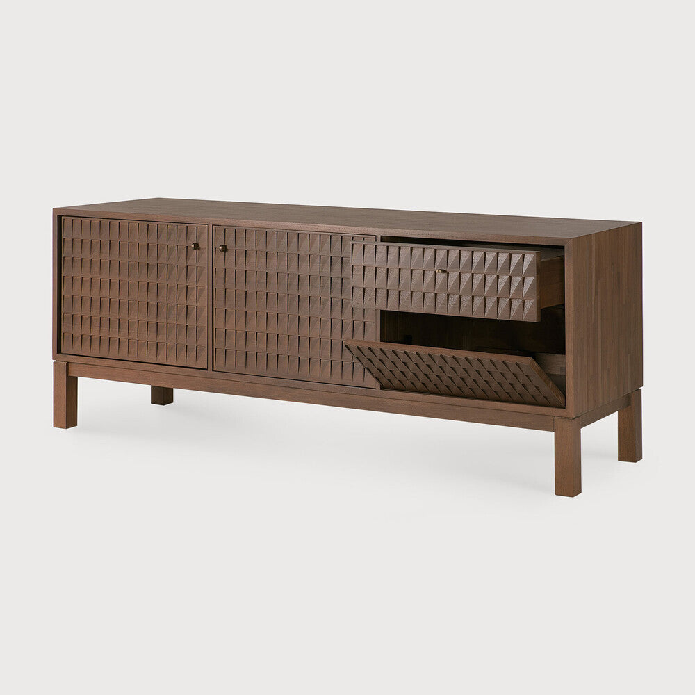 Ethnicraft Sono TV Cupboard in teak, FSC-certified solid teak with varnished finish