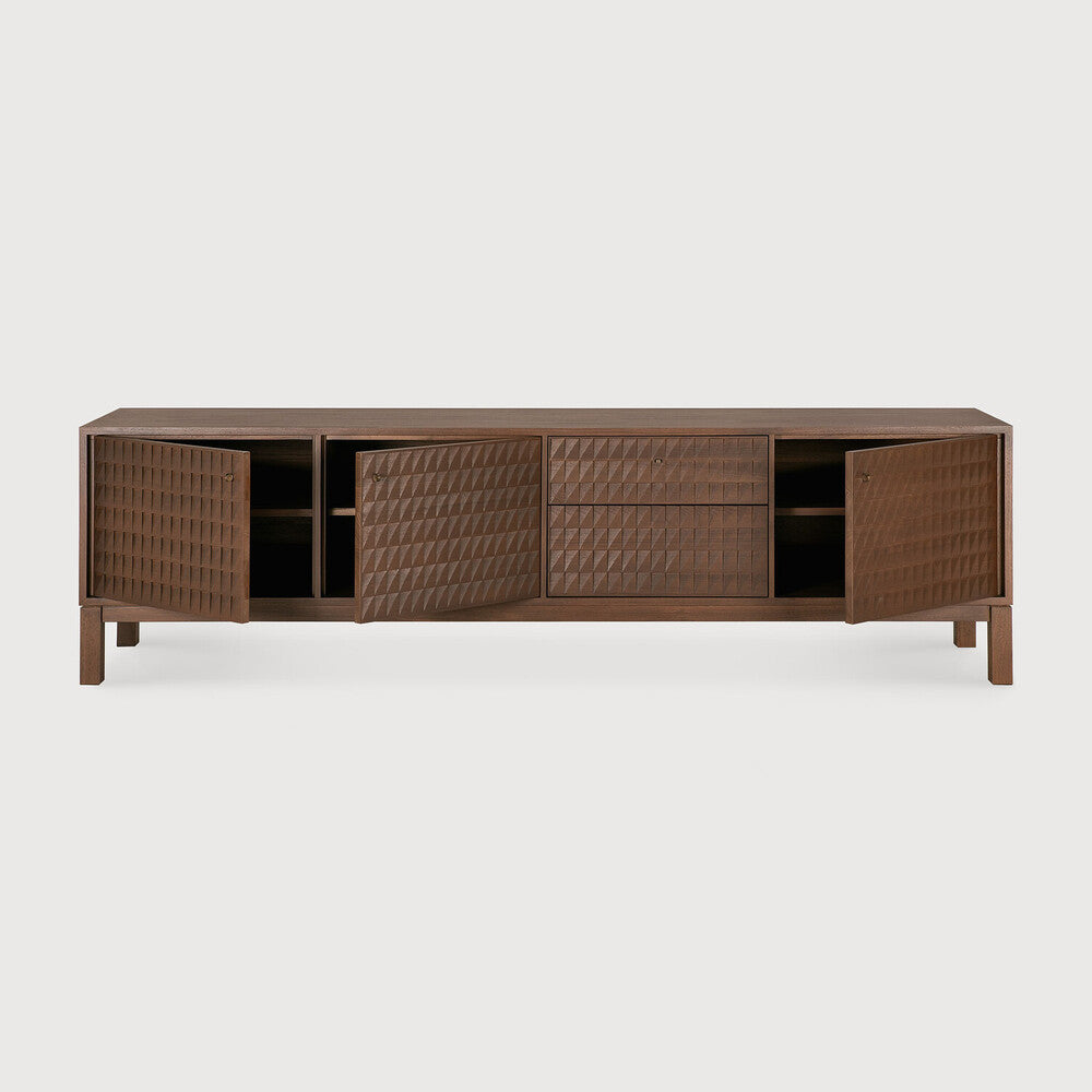Ethnicraft Sono TV Cupboard in teak, FSC-certified solid teak with varnished finish