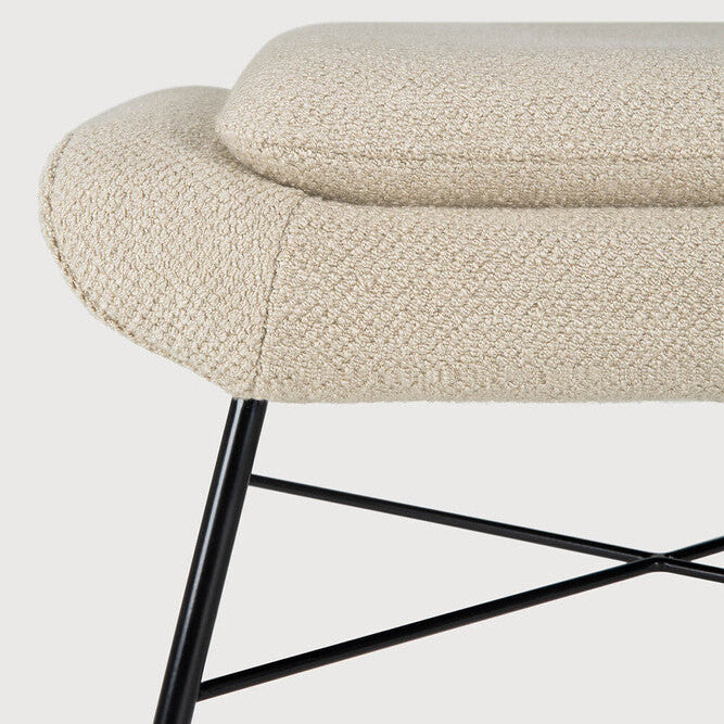 Ethnicraft Barrow Footstool with FSC-certified solid wood frame, Belgian design