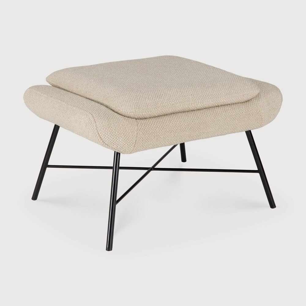 Ethnicraft Barrow Footstool with FSC-certified solid wood frame, Belgian design