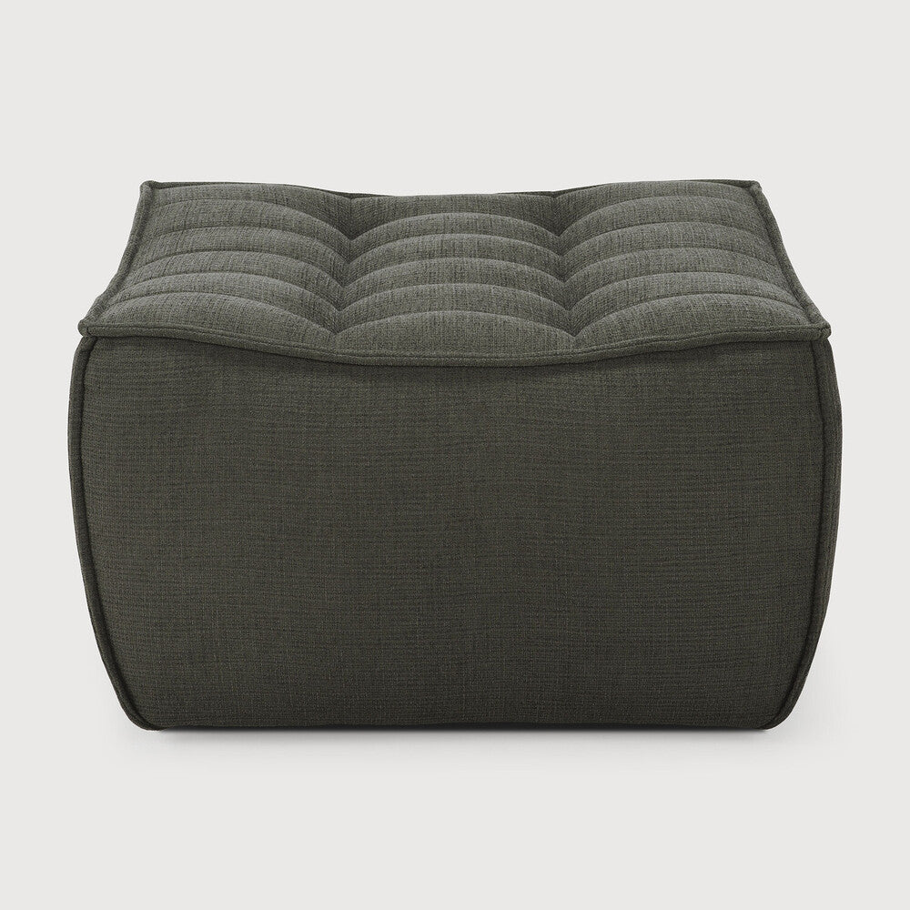 Ethnicraft N701 Footstool with FSC-certified solid wood frame, Belgian design