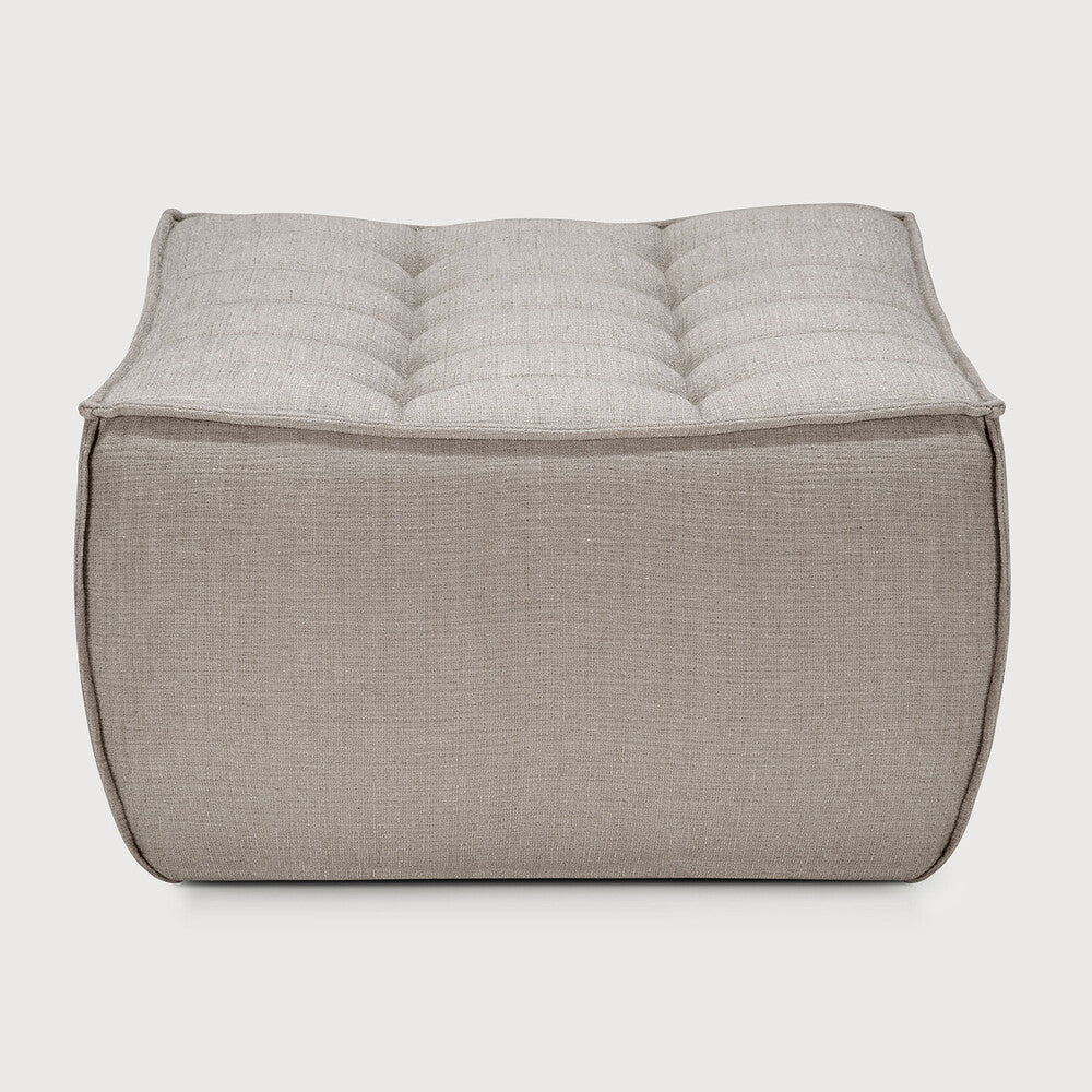 Ethnicraft N701 Footstool with FSC-certified solid wood frame, Belgian design