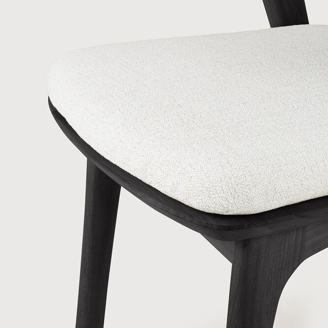 Detail of Ethnicraft Bok Outdoor Dining Chair in Teak with Off White cushion