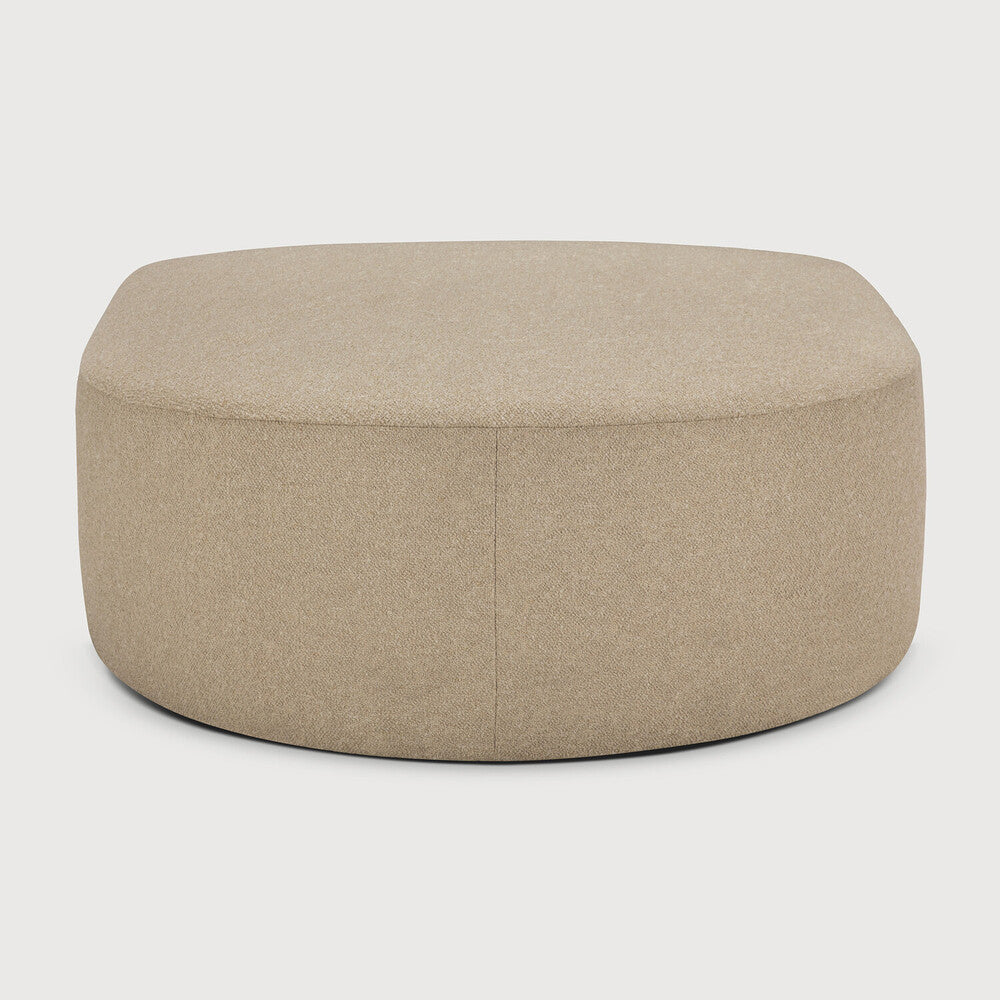 Ethnicraft Bulky Semi-Circle Footstool with FSC-certified solid wood frame, Belgian design