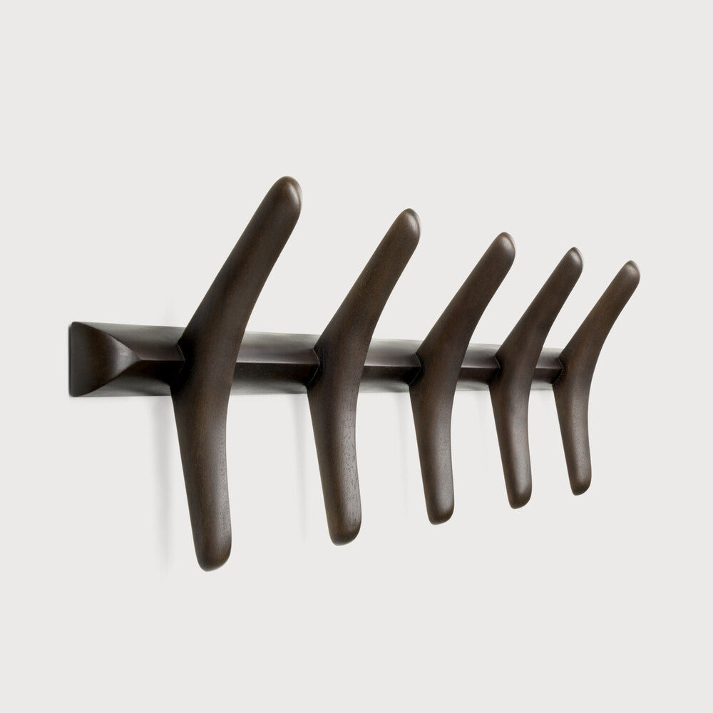 Ethnicraft PI Coat Rack in mahogany, FSC-certified solid mahogany