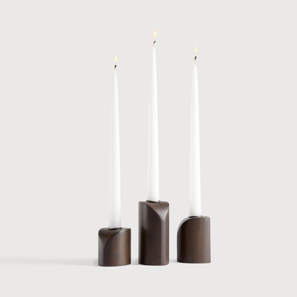 Ethnicraft PI Candle Holders, FSC-certified solid wood furniture by Belgian brand