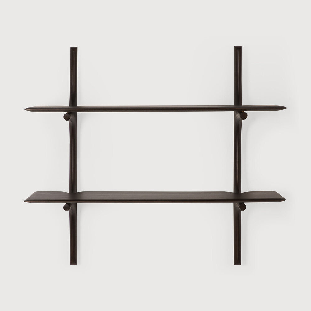 Ethnicraft PI Wall Shelf in mahogany, FSC-certified solid mahogany