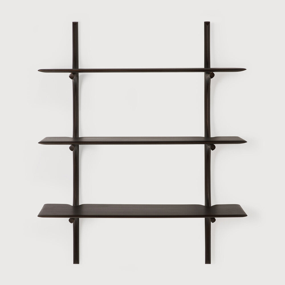 Ethnicraft PI Wall Shelf in mahogany, FSC-certified solid mahogany