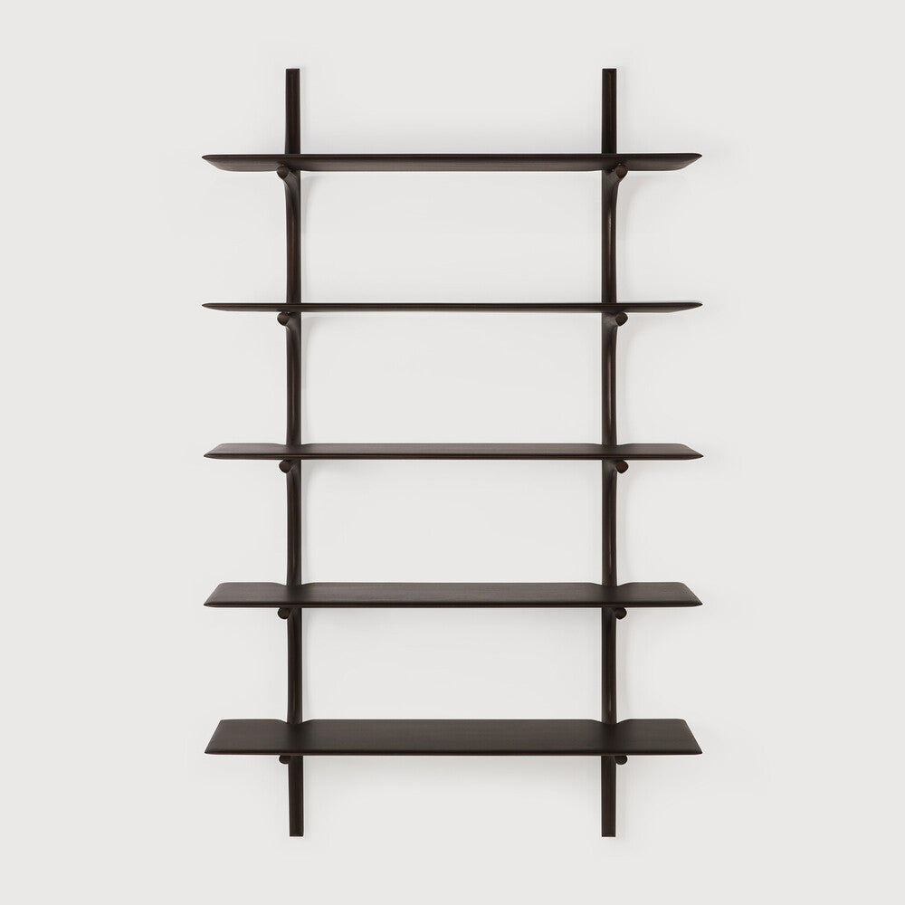 Ethnicraft PI Wall Shelf in mahogany, FSC-certified solid mahogany