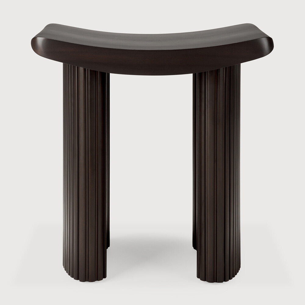 Ethnicraft Roller Max Stool in mahogany, FSC-certified solid mahogany with varnished finish