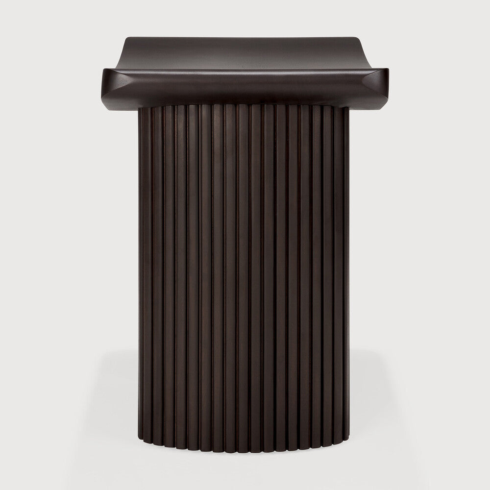 Ethnicraft Roller Max Stool in mahogany, FSC-certified solid mahogany with varnished finish