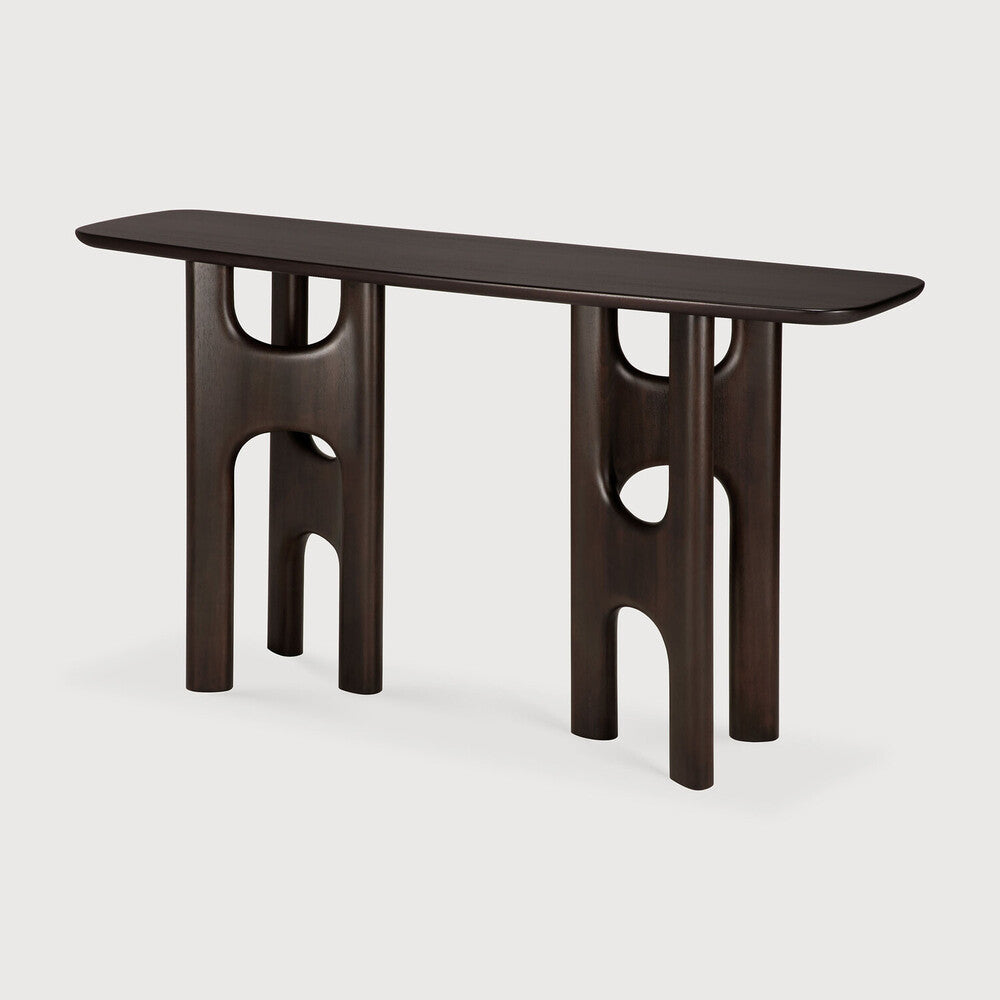 Ethnicraft Flow Console in mahogany, FSC-certified solid mahogany