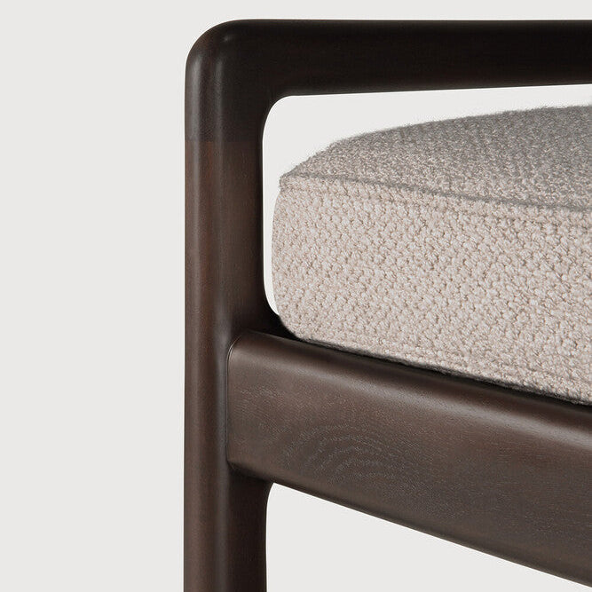 Detail of Ethnicraft Jack Bench in Mahogany Dark Brown, no cushion