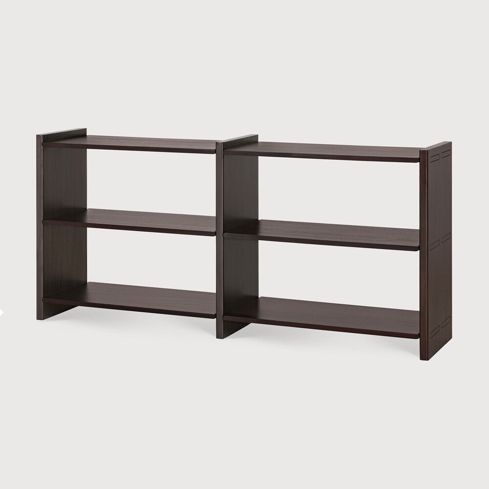 Ethnicraft Mortise Rack, side view, solid mahogany