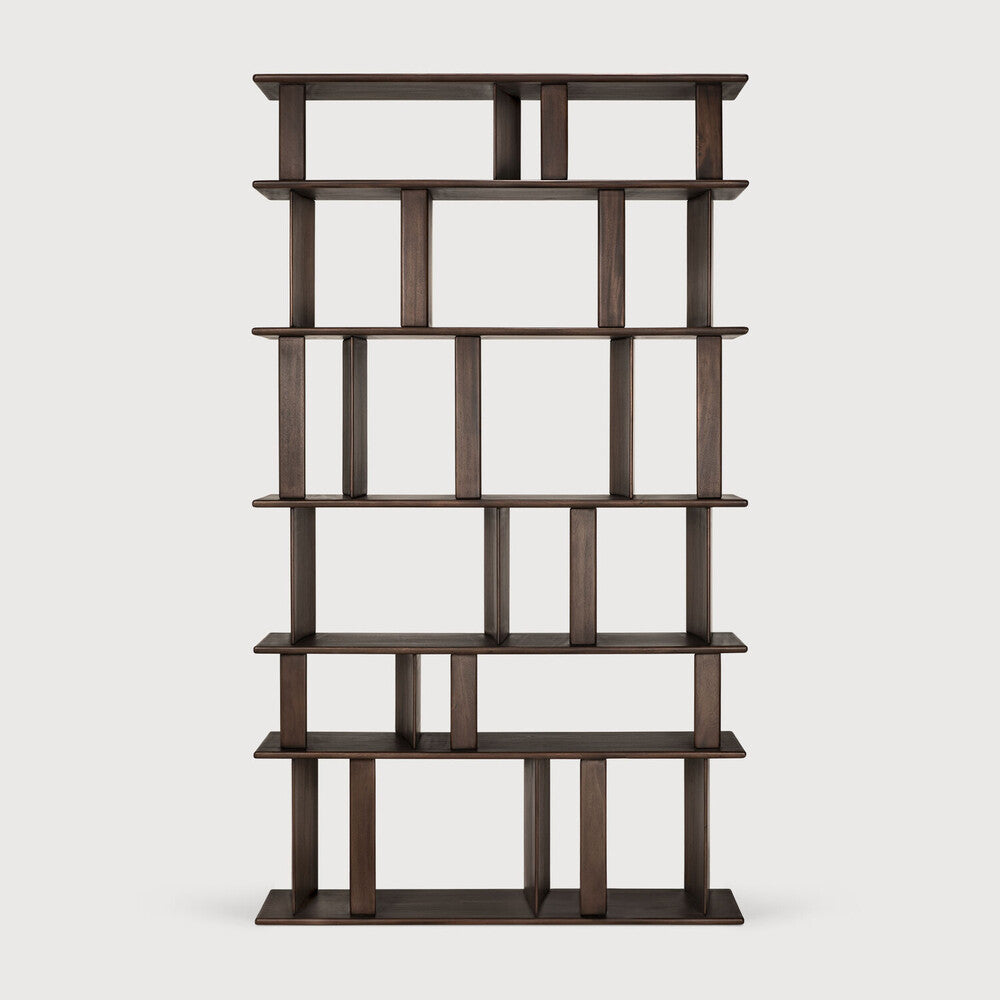 Ethnicraft Block Rack in mahogany, FSC-certified solid mahogany with varnished finish