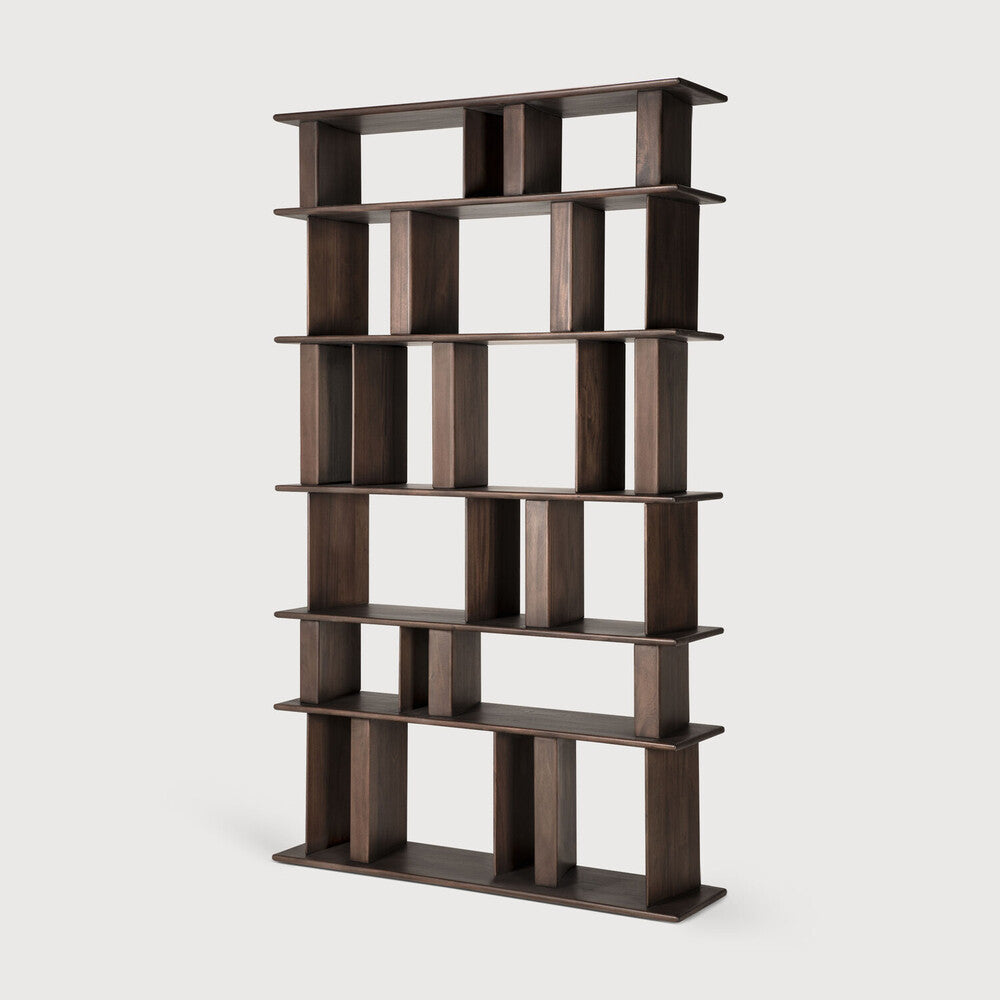 Ethnicraft Block Rack in mahogany, FSC-certified solid mahogany with varnished finish