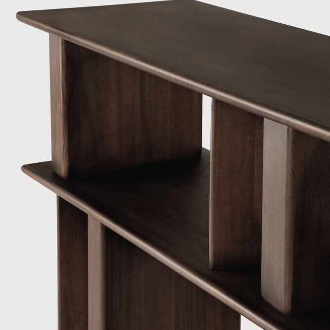 Ethnicraft Block Sofa Console with FSC-certified solid mahogany frame